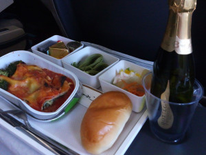 スイス航空の機内食＆スパークリングワイン